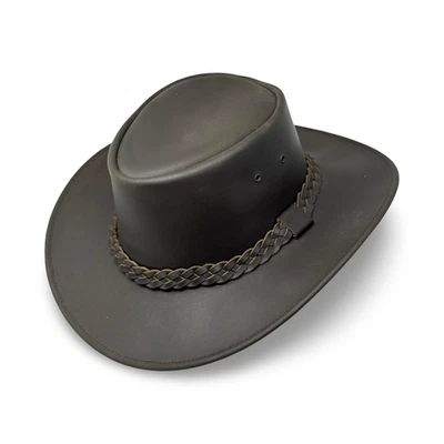 Lederhut Western Cowboy – Outdoor Hut Reiten, Wandern & Abenteuer Braun - Bild 1 von 4