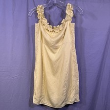 ASTR The Label Off-Shoulder Renata Dress Linen Blend Lemon Yellow Women's Size L