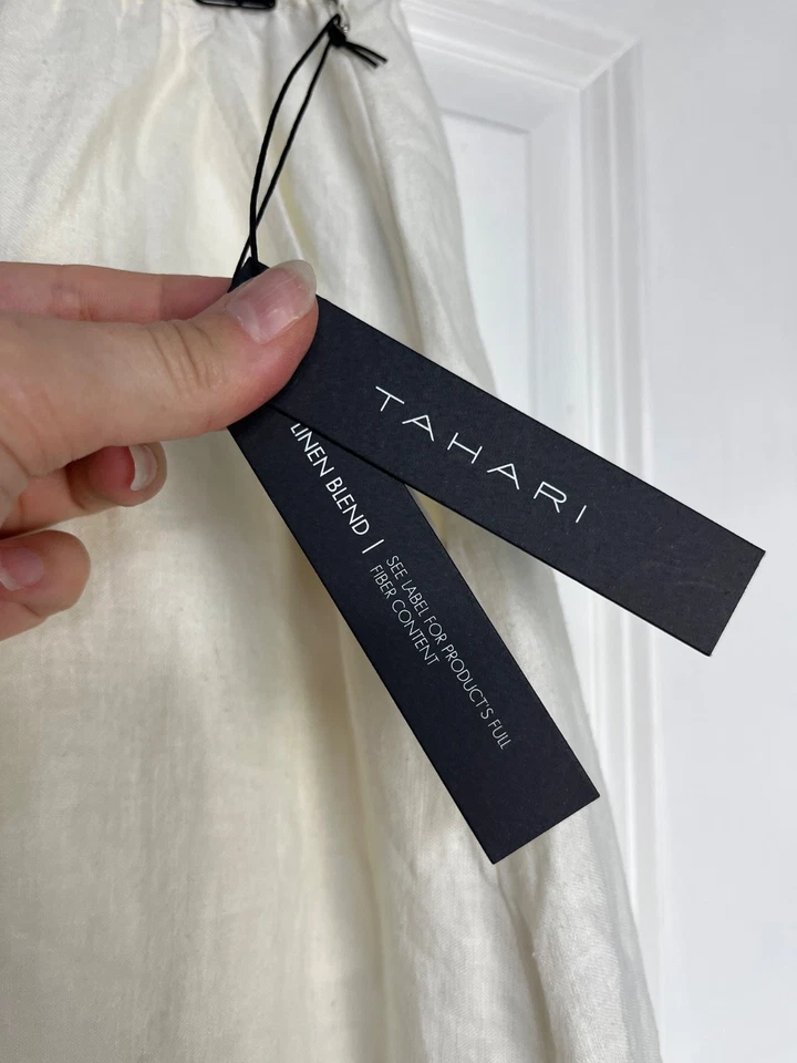 TAHARI LINEN MIDI SKIRT Printed Blend SIZE LARGE UK 14-16 - Image 4 of 4