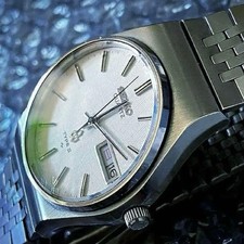Vintage 1977 Seiko Type II Quartz Day Date Wave Dial Original Watch