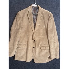 VTG Ralph Lauren Beige Corduroy Sport Coat W/Paisley Lining Elbow Patches 44R