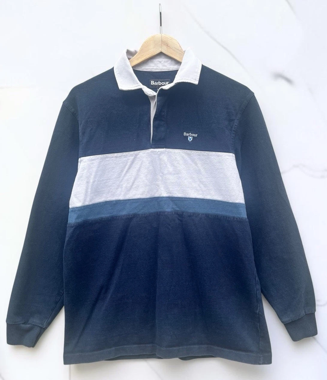 Barbour Men's Rugby Shirt Navy White Men's - Medium/Large