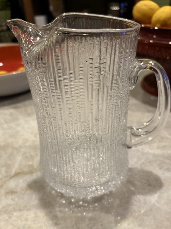 Iittala Ultima Thule Pitcher Ice Tapio Wirkkala Finland Crystal Glass 8”