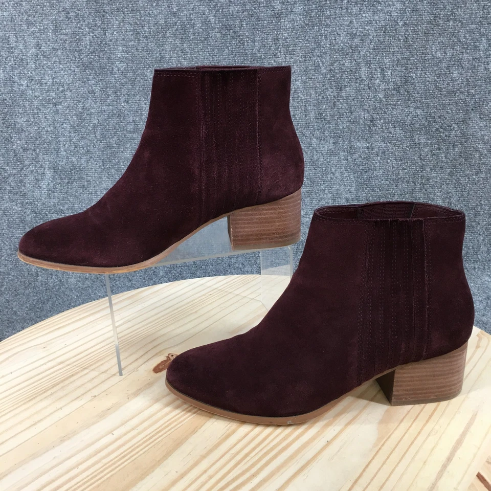 Botas Aldo Mujer 10 Botín Borgoña Gamuza Informal Tacones en Bloque Punta Redonda Foto 2 de 4