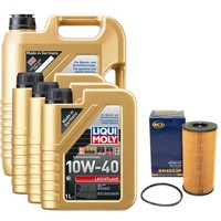 MotoröL Set Leichtlauf 10W-40 Liqui Moly 8 Liter + ÖLfilter FüR Nissan Opel 2.0