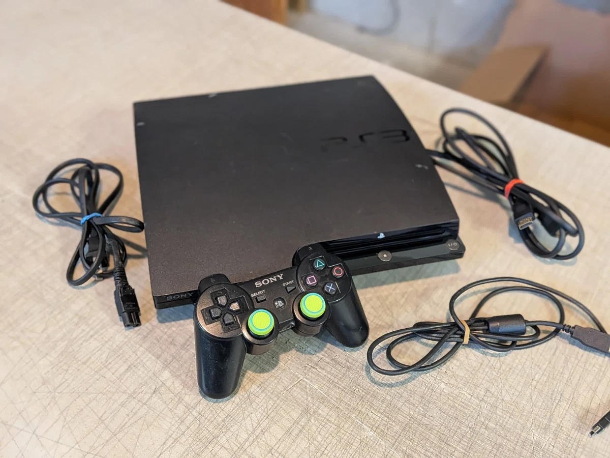 Console Sony PS3 Slim 120Go + Manette Dualshock 3 + Câbles, Occasion Bon état