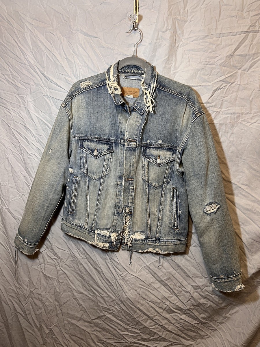 Ralph Lauren Denim Supply Jacket Women's L Denim Jacket Distressed