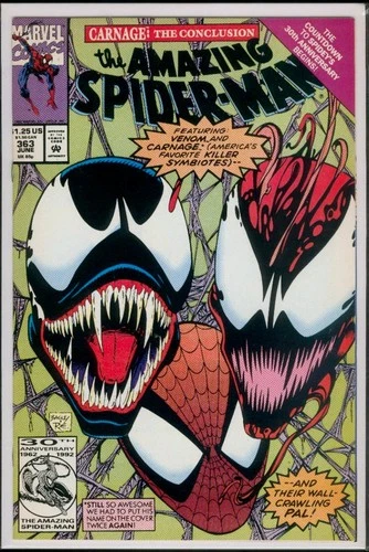 Marvel Comics The Amazing SPIDER-MAN #363 Venom Carnage NM 9.4