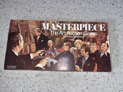VTG 1970 MASTERPIECE ART AUCTION FAMILY BOARD GAME PARKER BROS. COMPLETE VGUC