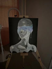 Chrome painting on canvas hand painted