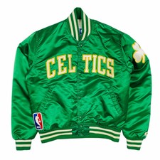 Vintage Boston Celtics Nba Starter Satin Bomber Jacket - Small