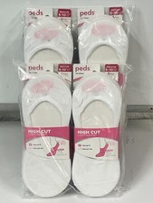24 PAIRS Peds Ladies High Cut LIGHTWEIGHT No Show Socks WHITE Size Medium 5-10