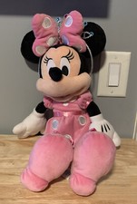 Disney Classic Minnie Mouse Soft Plush Cuddly Doll Toy Pink Dress 18"