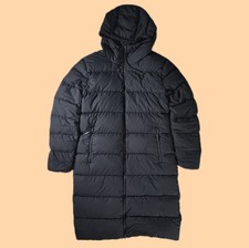 Ladies Black Down Coat - Jack Wolfskin Crystal Palace Quilted Coat - Uk 8 / 10