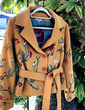 Ivko Woman Wool Jacket Fall Colors Merino Embroidered Sz 36 Beautiful