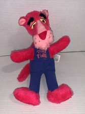 1980 Vintage Pink Panther Plush Think Pink Blue Overalls 15 Mighty Star
