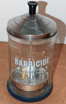 BARBICIDE Plus King Research Disinfecting Jar 21oz 8'' Tall Blue Rubber Base Ring