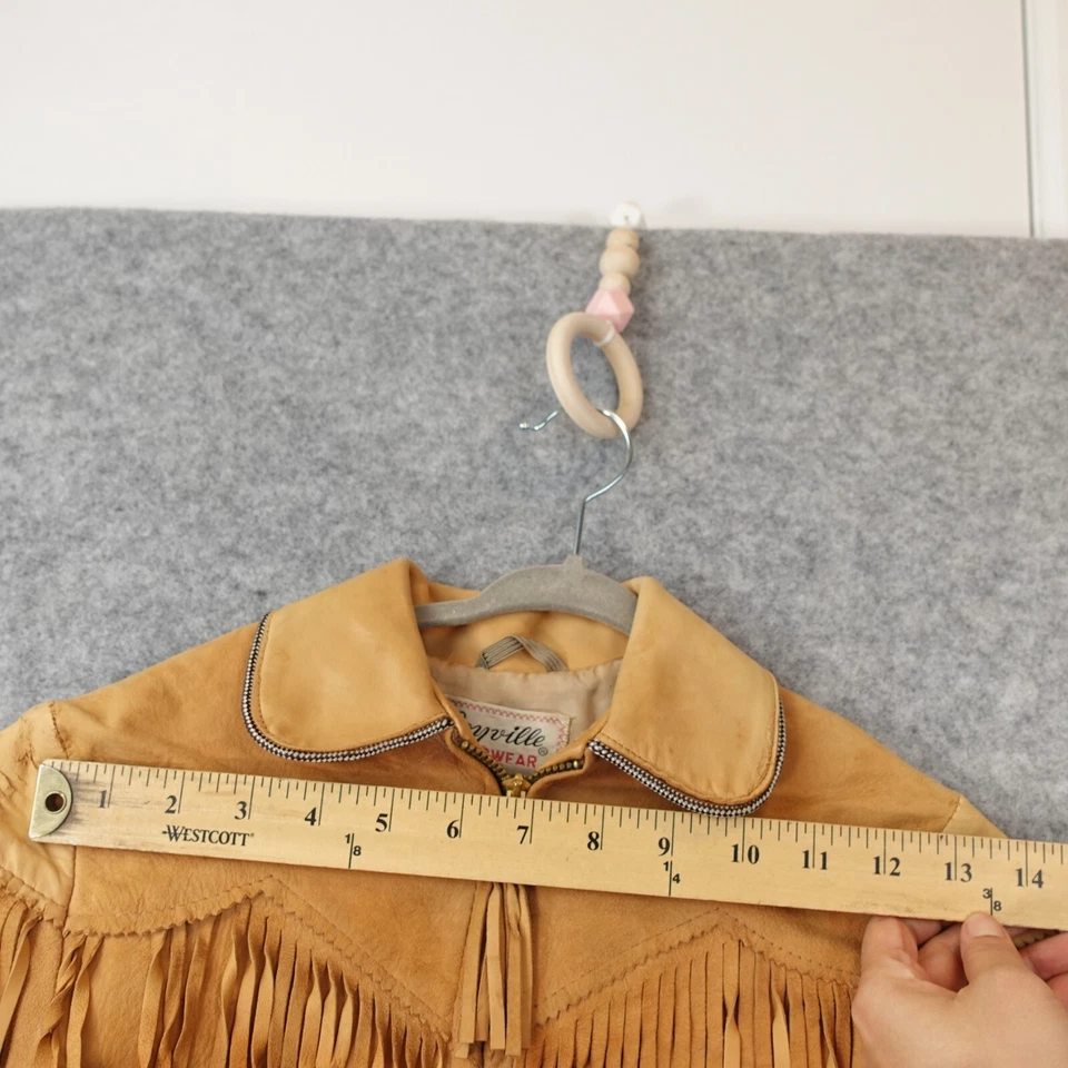20s 30s VTG SEARS Cowboy Leather Jacket Kids 6 7 Western Fringe BOYVILLE Roebuck - Image 4 of 4