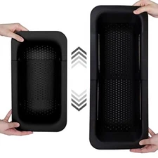 Over the Sink Colander Strainer Basket,Extendable (7.9 W x 14.5-19.5 L x 2.75 H)