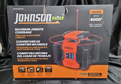 Johnson Level & Tool JRT300-RDHV-K Self-Leveling Red Dual Slope Rotary Orange
