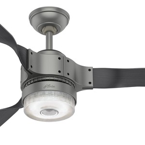 Hunter 54 Apache Matte Silver 4 Speed Led Light Wifi Remote