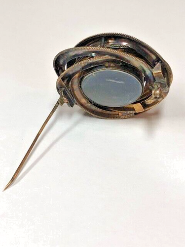 Infinity Brooch Etruscan Revival 1850-1860 Domed Wire Pin Very Rare - Picture 7 of 11