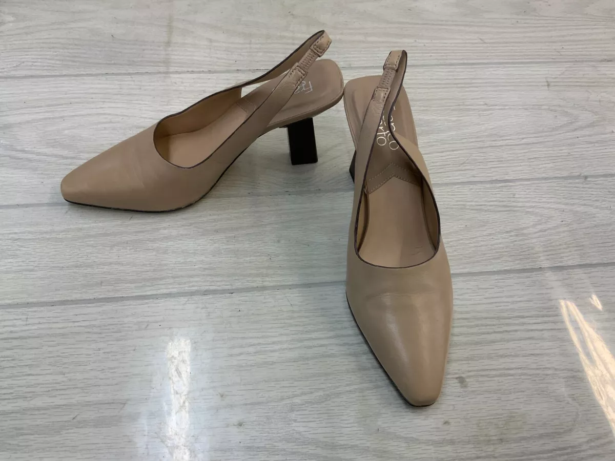 Taupe leather shop pumps