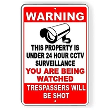 You Are On Camera Video Surveillance Security 8" x 12" Aluminum Sign Alarm CCTV