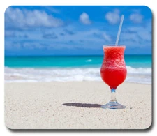 Scenic Ocean Beach Drink Tropical Paradise ~ Mouse Pad / Mousepad ~ Great Gift!