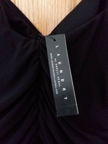 LAUNDRY SHELLI SEGAL Plunging Neckline Little Black Dress Cocktail Formal 10 - Picture 4 of 5
