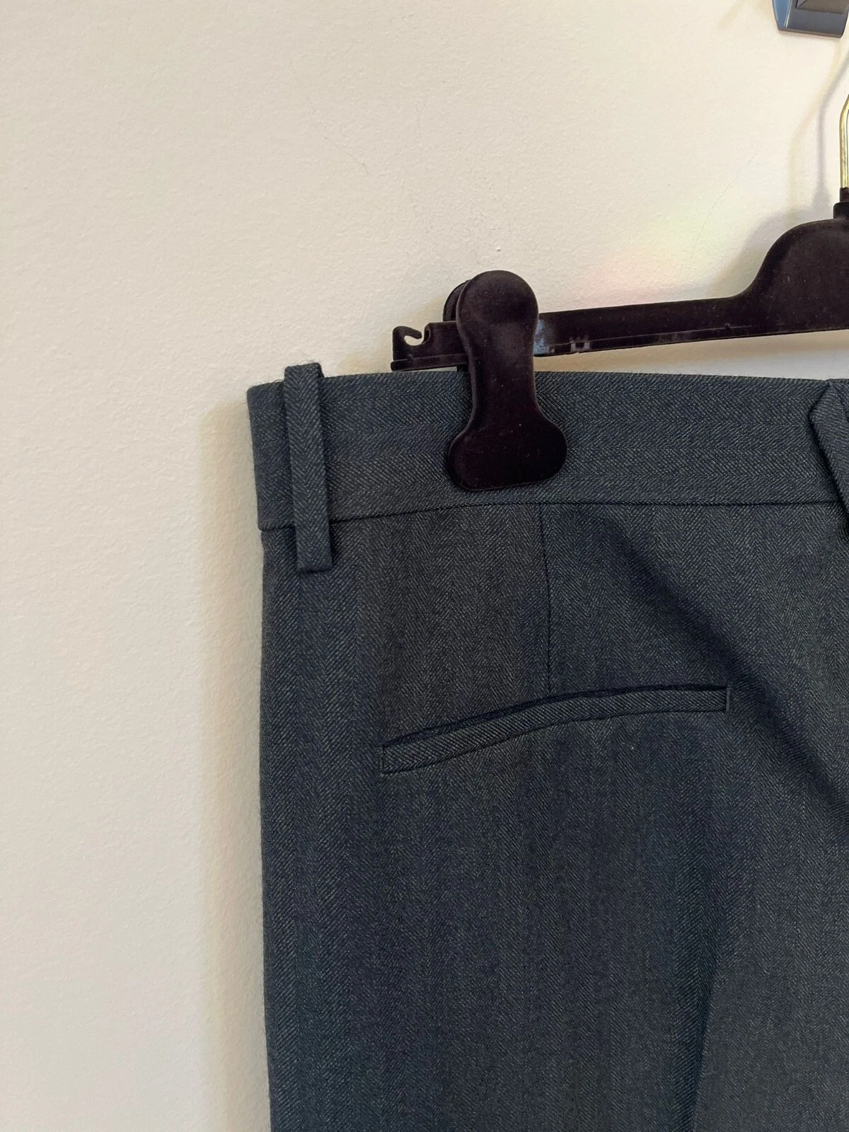 Bottega Veneta Pantaloni a spina di pesce peggiorati in nero campeggio nuovi con etichette 52