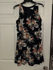 Loveriche Womens Mini Dress Sz Medium Navy Floral Sleeveless . NWT