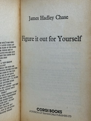 Figure it out for Yourself by James Hadley Chase (Corgi GGA Ed 1981 Paperback) - Picture 10 of 10
