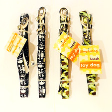 Simply Dog 4pk. Leash Lot, Green Como  Black Skull Leash, 4  XSmall, NIP.