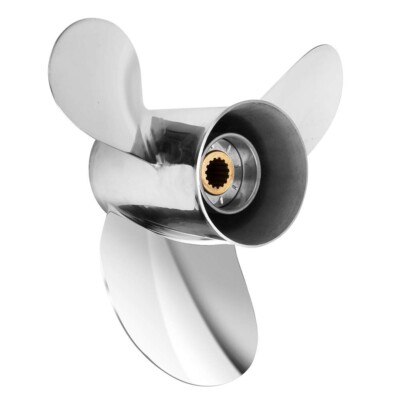 13 1/4 x 17 Stainless Steel Outboard Propeller Fit Yamaha 50-130HP 15 Spline,RH