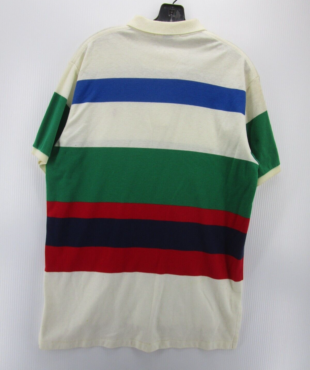 VINTAGE Ralph Lauren Polo Shirt Men Large White Green 90s