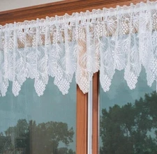 Woodland Pinecone White Lace Window Valance by Heritage Lace