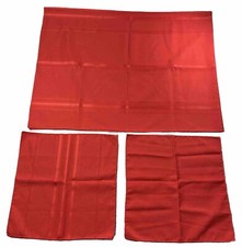 Red Cloth Rectangular Tablecloth 52 x68 With 2 Napkins 16 x16 .