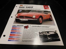 1956-1959 BMW 507 Spec Sheet Brochure Photo Poster 1957 1958