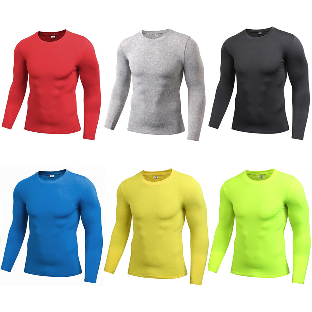 Hombres Elástico Fitness Entrenamiento Sólido Deportes Manga Larga Camiseta Ropa Activa Prendas para el torso