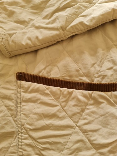 Giacca vintage Burberry trapuntata diamante Nova Check taglia 58 beige colletto velluto a coste - Foto 7 di 18