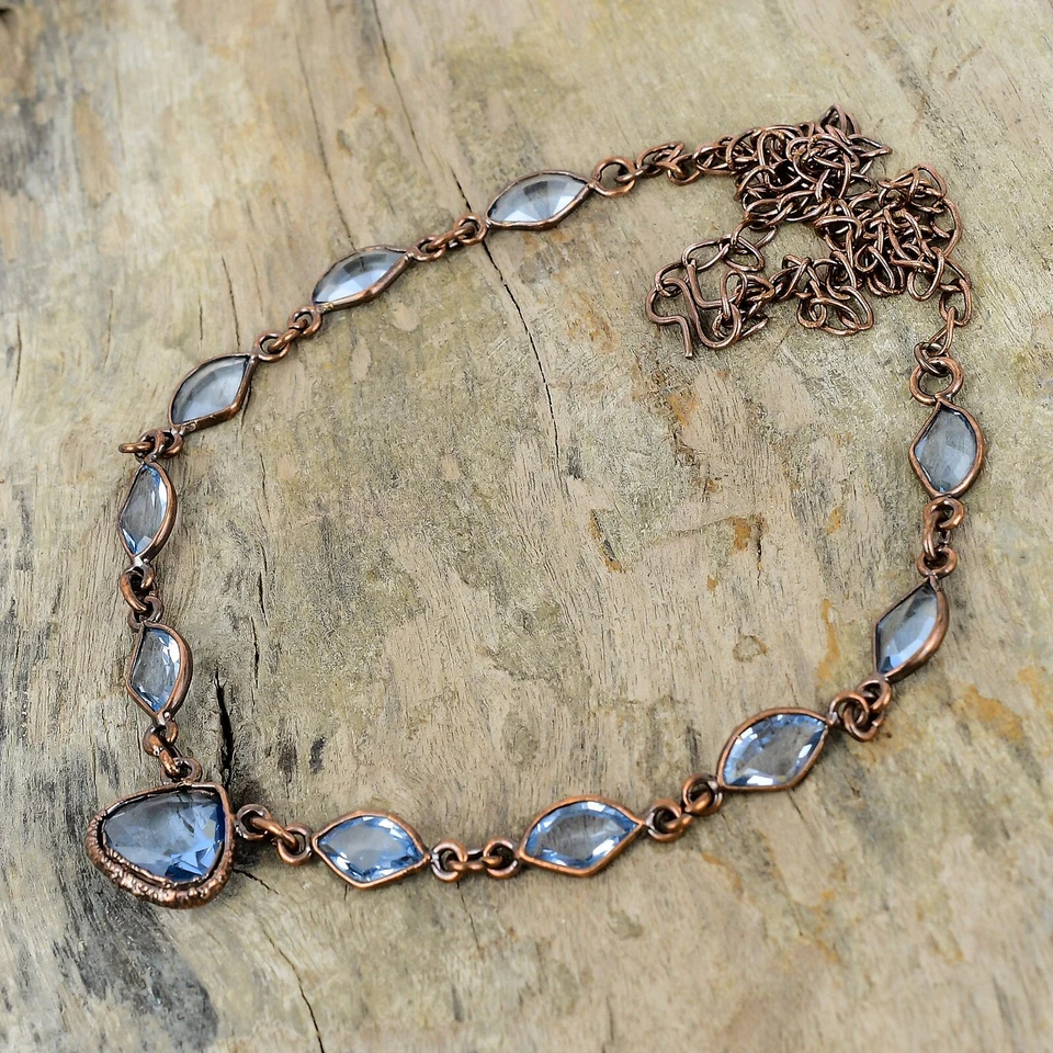 Tanzanite Quartz Copper Gift For Mom Electroformed Adjustable Necklace 18.0" - Image 4 of 4