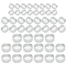 48 Pcs Clear Acrylic Sphere Stand Round Holder Rings fro Golf Ball Baseball