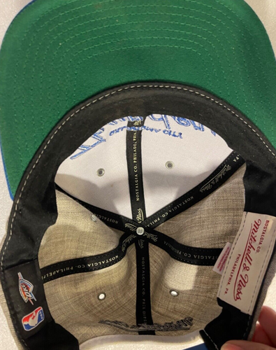 Mitchell & Ness Oklahoma City Thunder Hat Snapback Flat Bill Gray Blue - Picture 10 of 14
