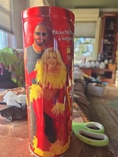 Macho Man Randy Savage Slim Jim Canister Tin Can Georgeous George 2000 WCW WWF