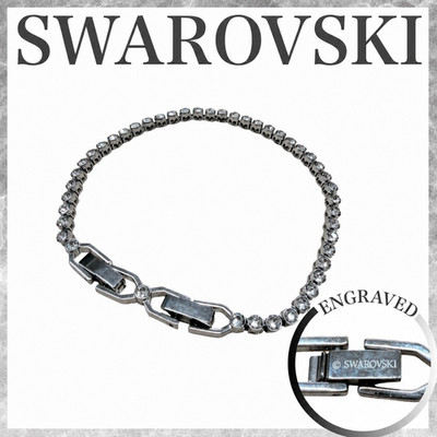 Swarovski Crystal Tennis Bracelet Silver Tone Clear Rhinestone Women 7.2in