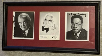 ALEX HALEY-REDD FOXX-JAMES STEWART AUTOGRAPHED SIGNED FRAMED PHOTOS