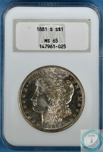 1881-S Morgan Silver Dollar $1 NGC MS 65 - Attractive & Original in Old Fattie!