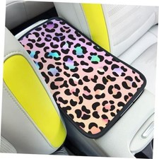Auto Center Console Pad,Car Armrest Pad Car Armrest Seat Pink Gradient Leopard