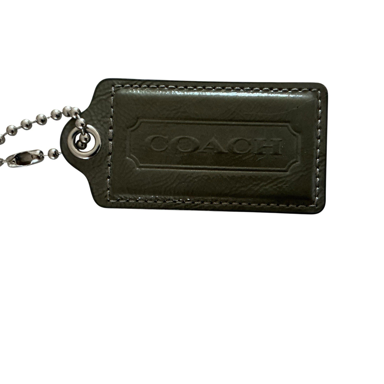 Coach Gray Patent Leather Key Fob Charm